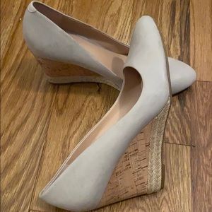 Womens Franco Sarto Grey Cork Wedge Heels